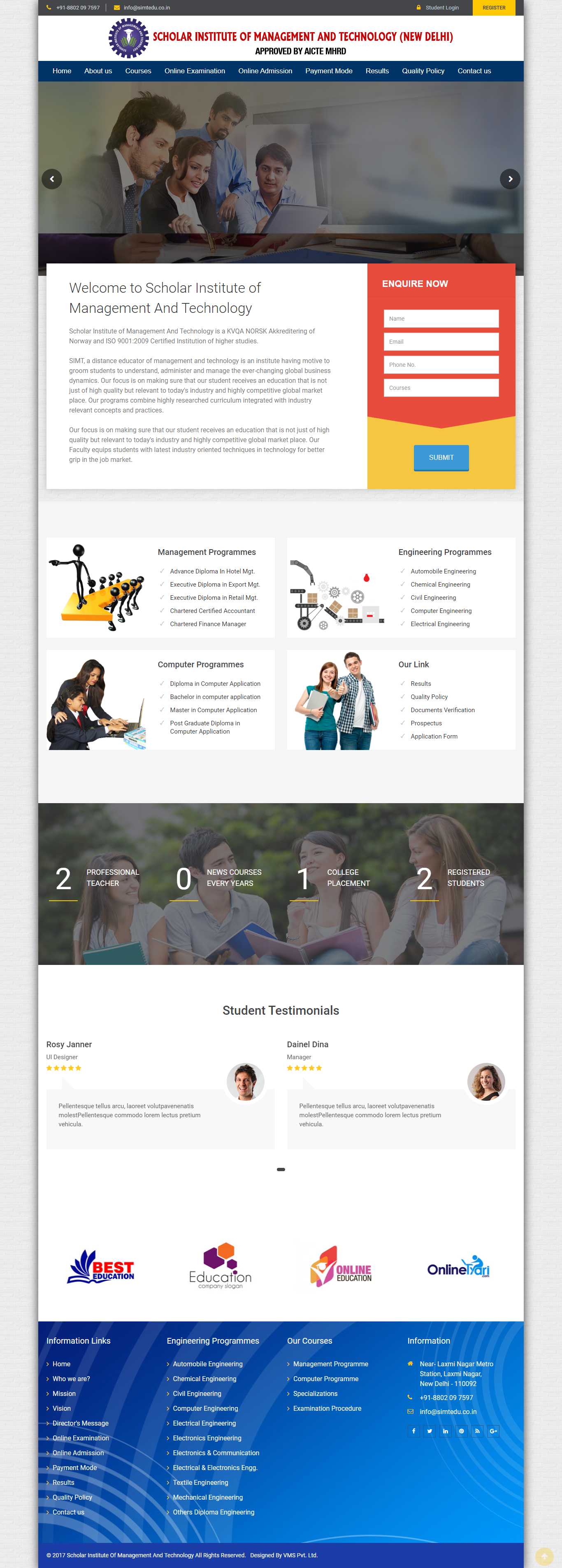 Website layout